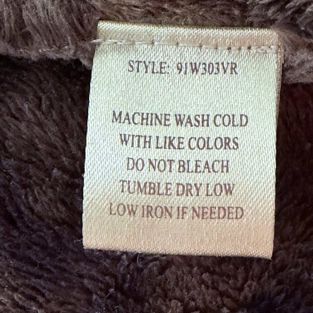 True Grit Brown Floral Rose Brown Faux Fur Jacket Size Large - Picture 5 of 14